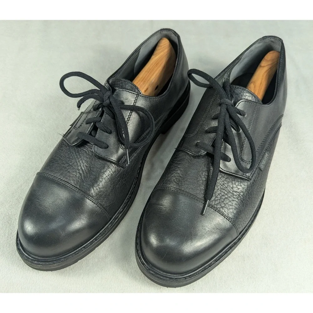 Mephisto Melchior Mens Black Leather Goodyear Welt Cap Toe Derby Shoes US 11.5